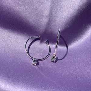 Silver and Gold Cute Hoop Earrings